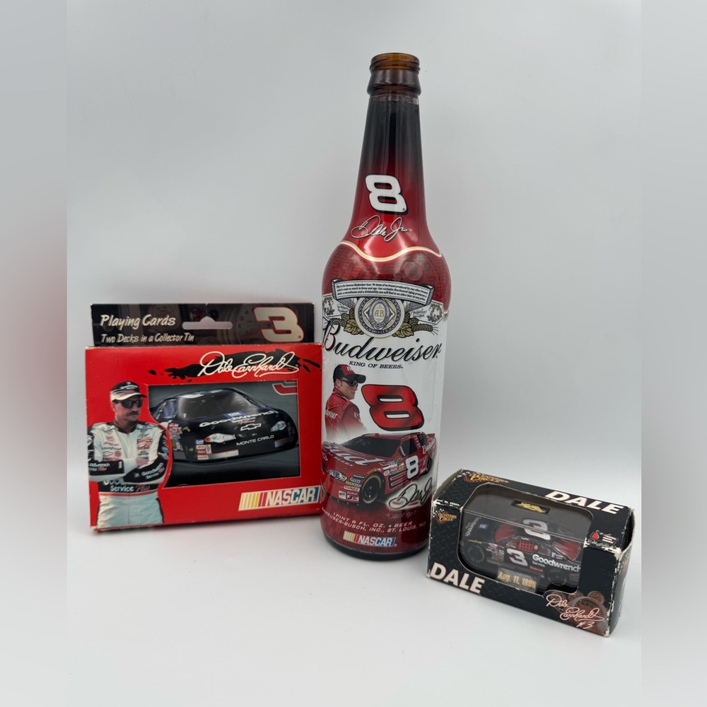 Dale Earnhardt Sr Jr NASCAR Lot Budweiser Bottle‎ Cards Diecast #3 LOT SET